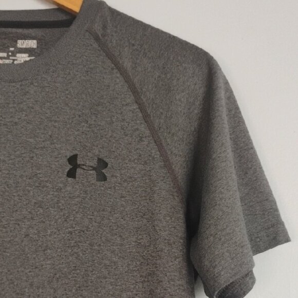 Under Armour Heather Gray Activewear Top Short Sleeve Tee Men's Size SM/P - Picture 3 of 6
